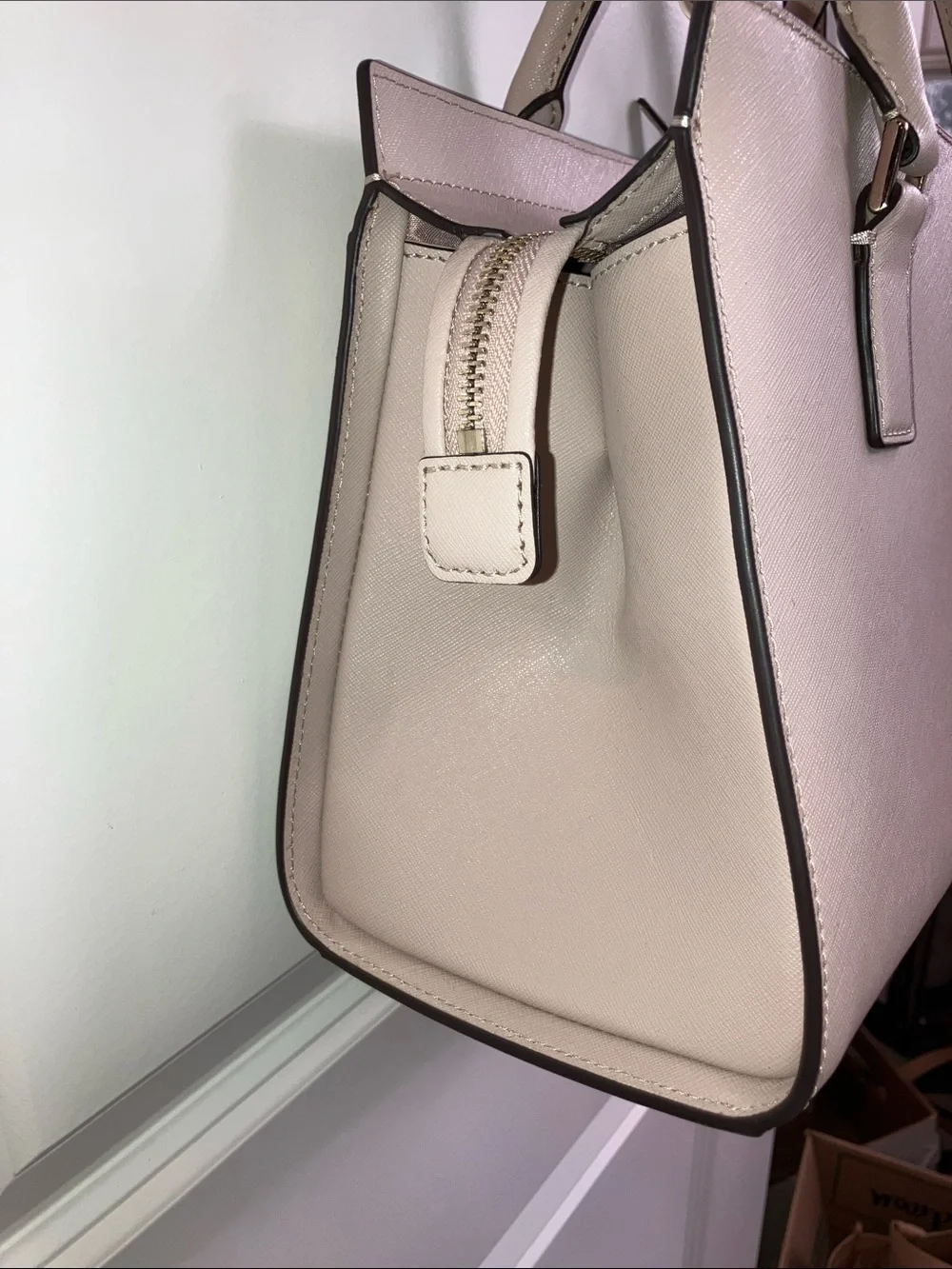 New Kate Spade Bag Purse Mauve Flower Charm